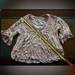 Free people v neck old money heritage small moonlight dance tunic flare bell